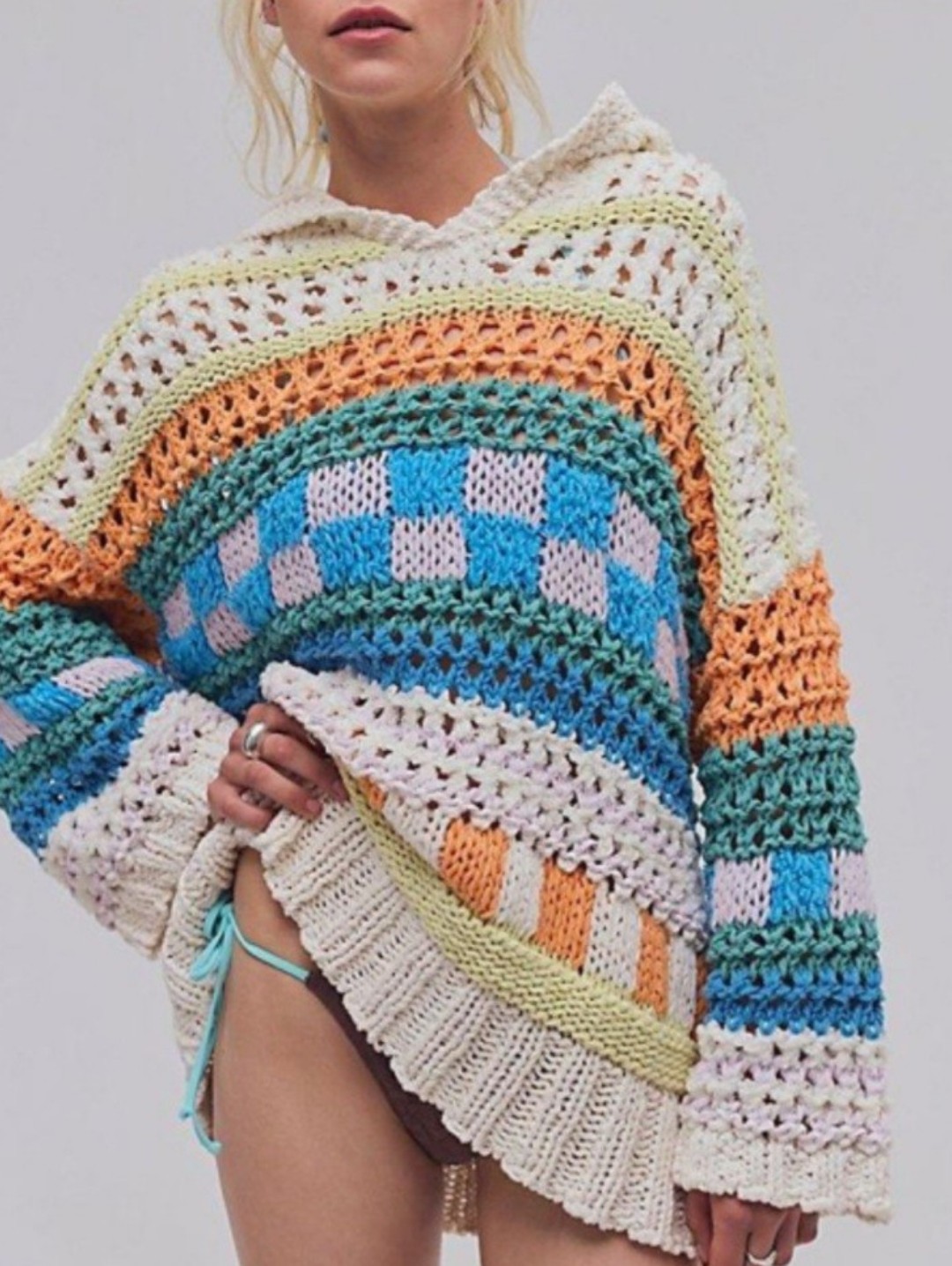 Free People Poolside Crochet Hoodie